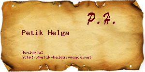 Petik Helga névjegykártya